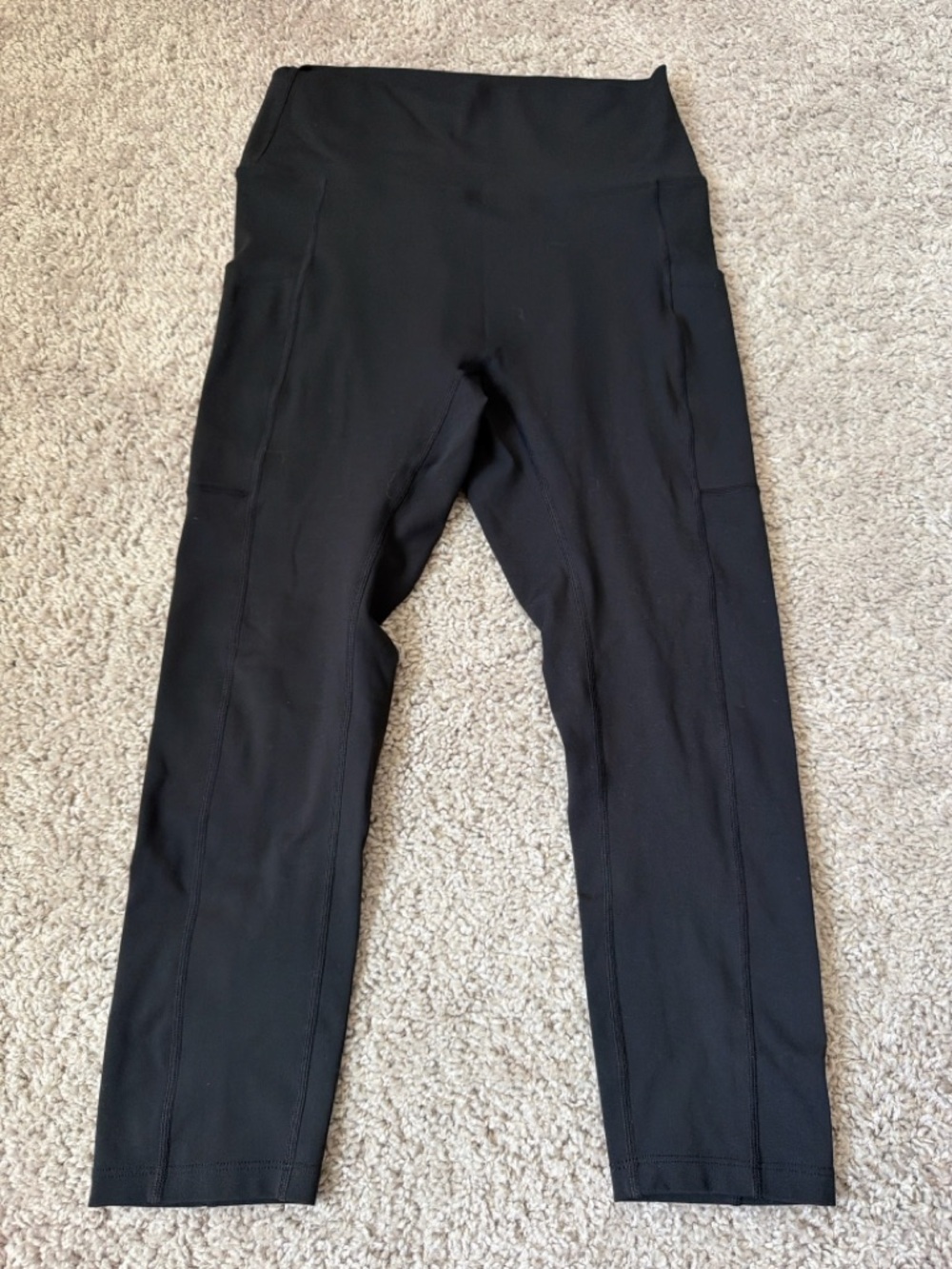 Til You Collapse Black High-Waist Leggings with Side Pockets